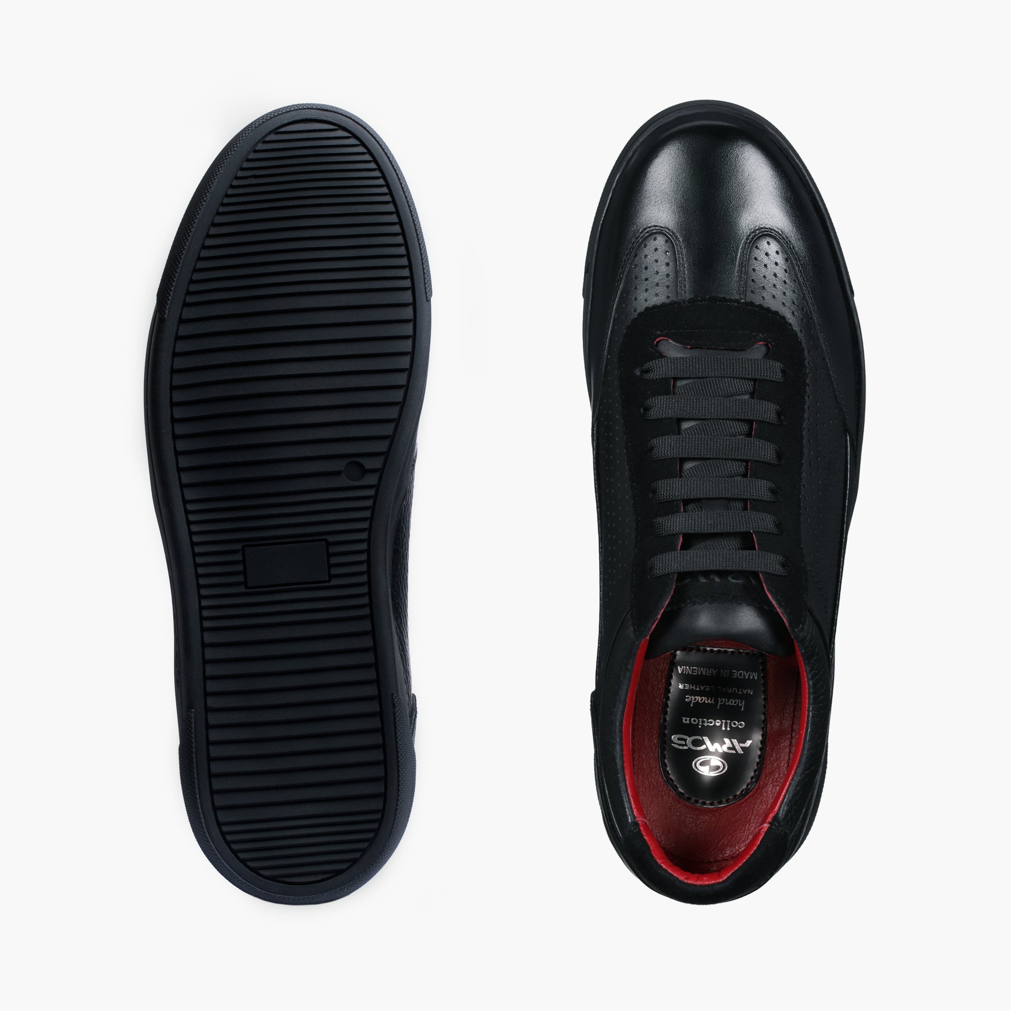 Men's Black Breathable Leather Sneaker