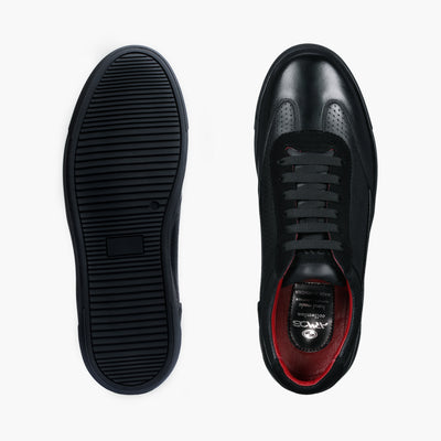 Men's Black Breathable Leather Sneaker
