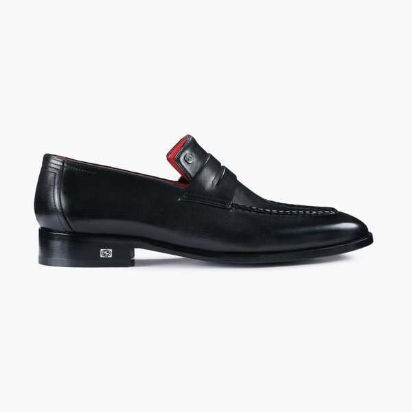 Men's Classic Black Leather Penny Loafer