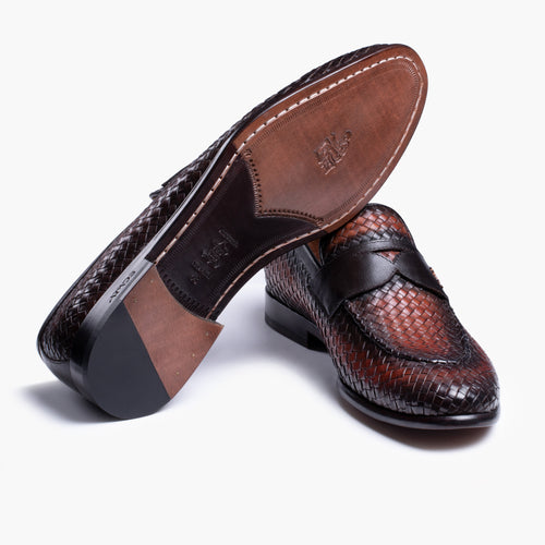 Men’s Brown Patina Leather Penny Loafer