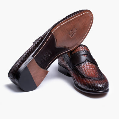 Men’s Brown Patina Leather Penny Loafer