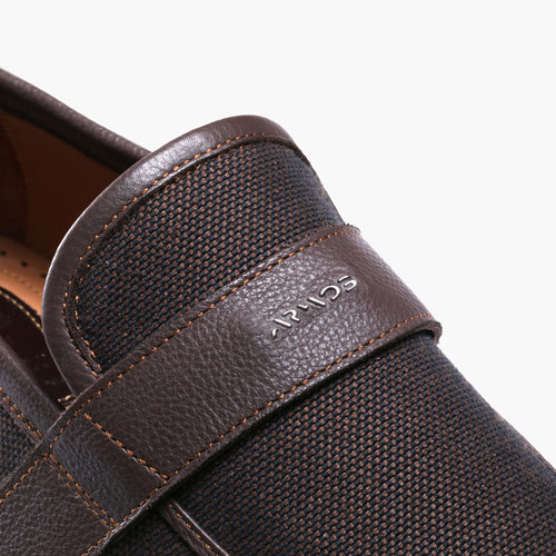 Men’s Brown Linen Penny Loafer