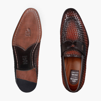 Men’s Brown Patina Leather Penny Loafer