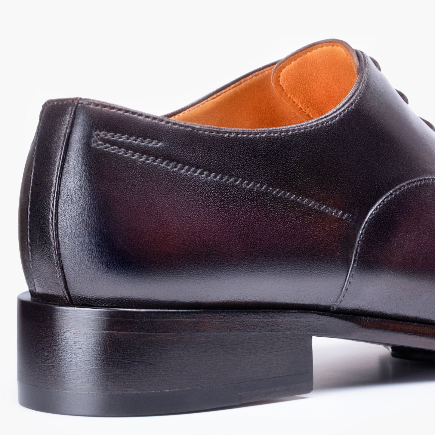 Men's Wine Leather Oxford Lace-up