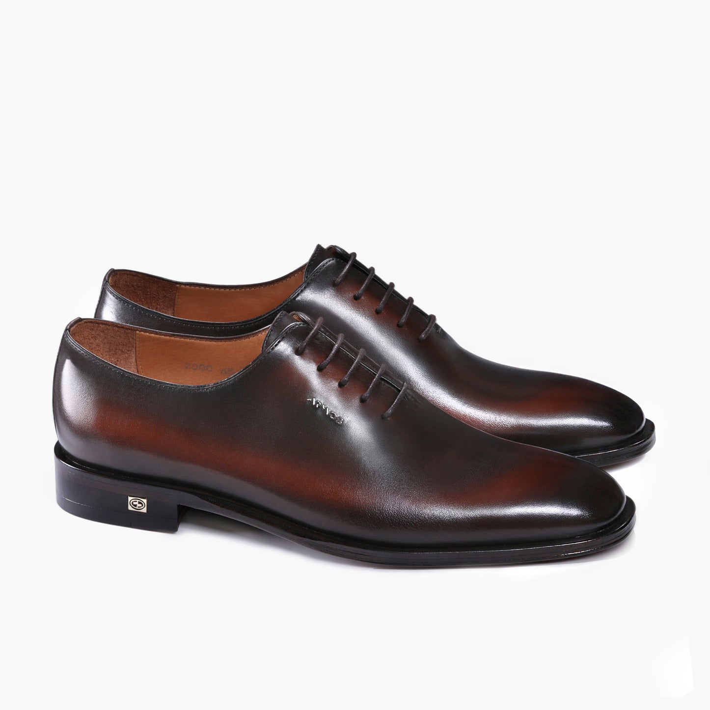 Men's Brown Patina Leather Oxford Lace-Up