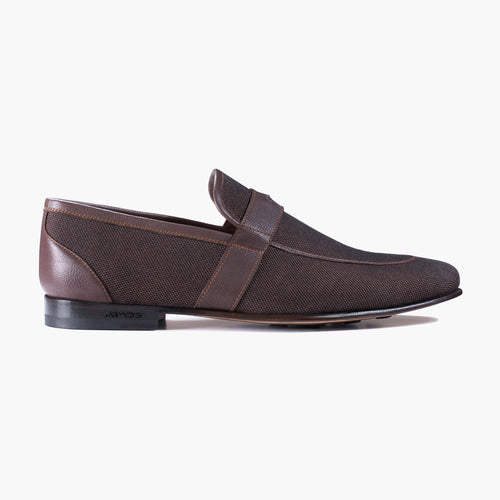 Men’s Brown Linen Penny Loafer