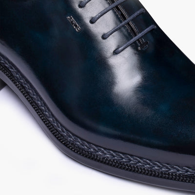 Men’s Blue Patina Leather Wholecut Oxford