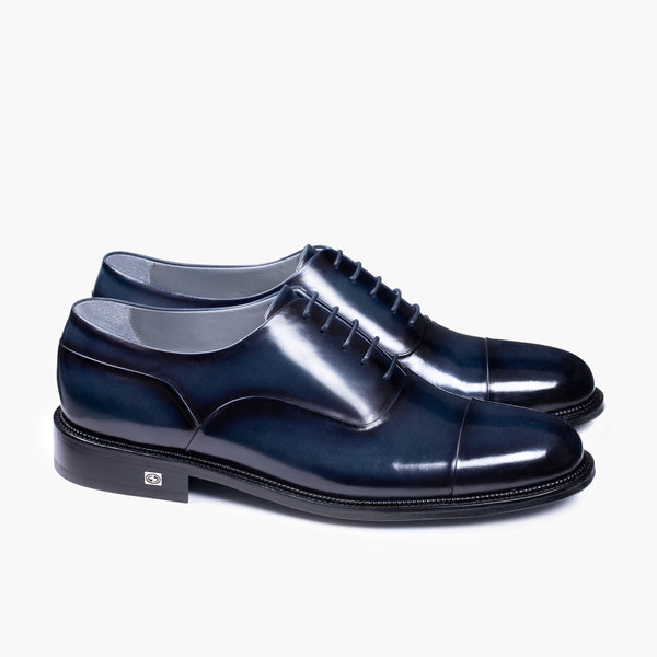 Men’s Blue Oxford with Glossy Toe Cap