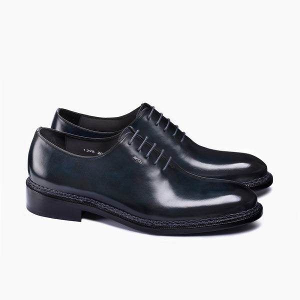 Men’s Blue Patina Leather Wholecut Oxford