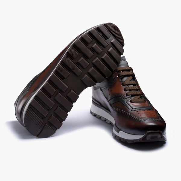 Men's Brown Patina Leather Sneaker