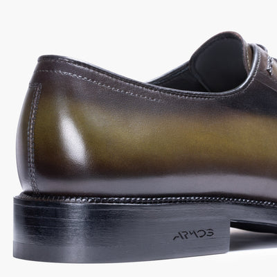 Men's Khaki Leather Derby Lace-Up