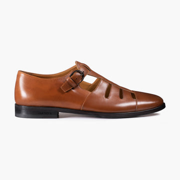 Men's Brown Closed-toe Fisherman Sandal - right side