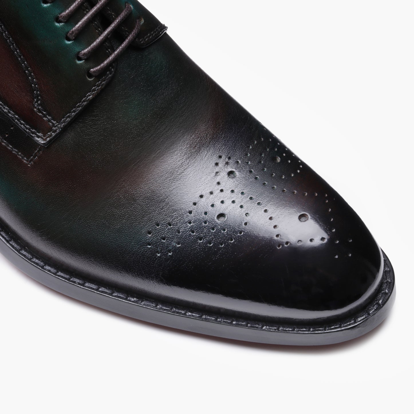 Men's Brown & Emerald Leather Derby