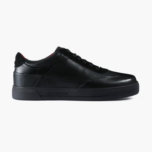 Men's Black Breathable Leather Sneaker