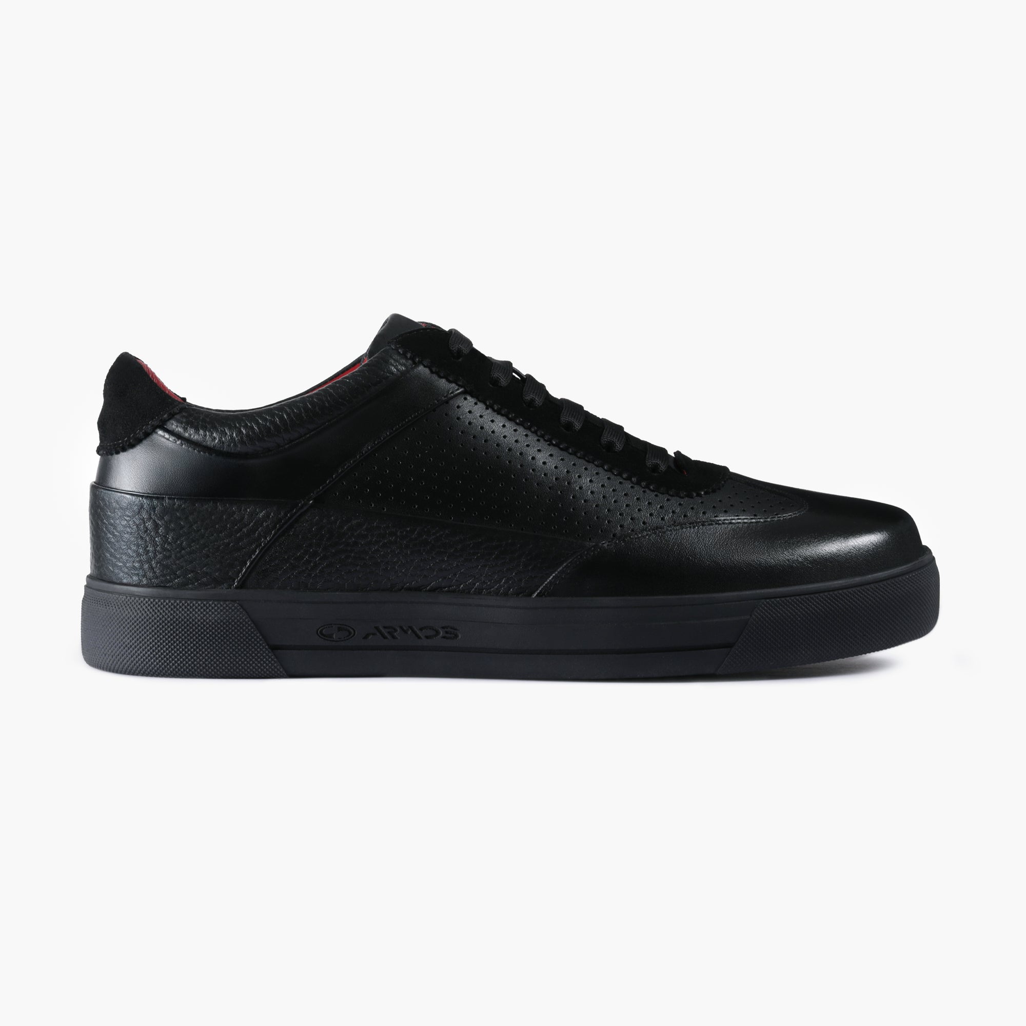 Men's Black Breathable Leather Sneaker