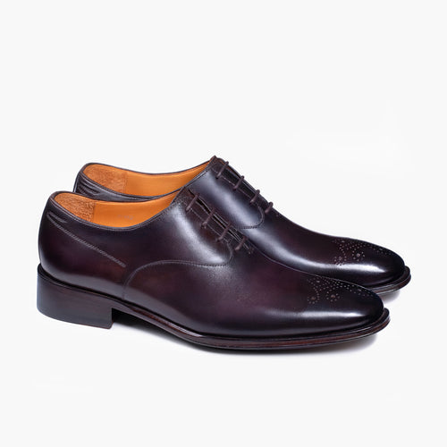 Men’s Wine Patina Medallion Toe Oxford