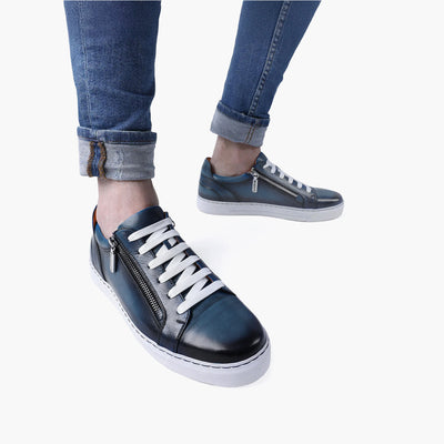 Men's Blue Patina Leather Sneaker