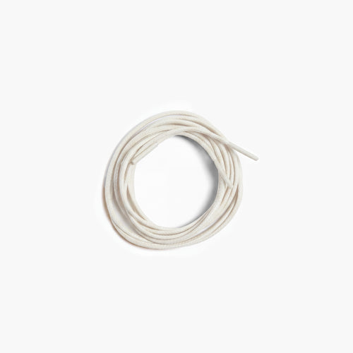 Men's White Shoe Laces for Derby & Boots - coiled