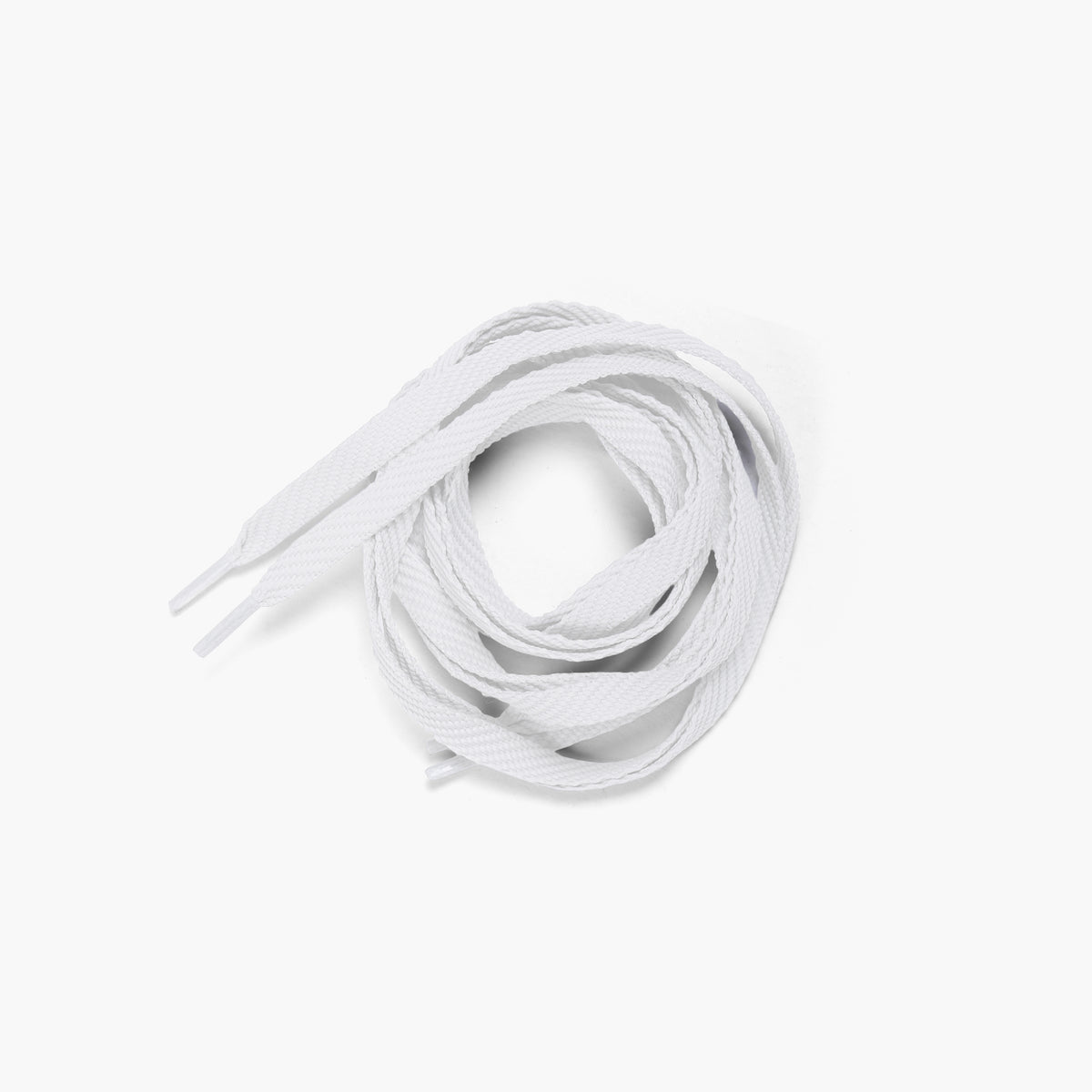 Men's White Sneaker Laces - coiled