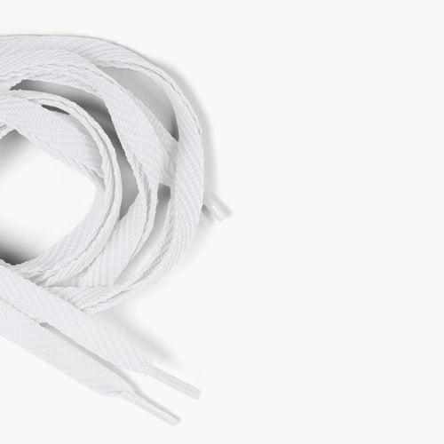 Men's White Sneaker Laces - macro
