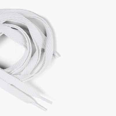 Men's White Sneaker Laces - macro