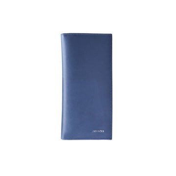 Blue leather wallet - front view
