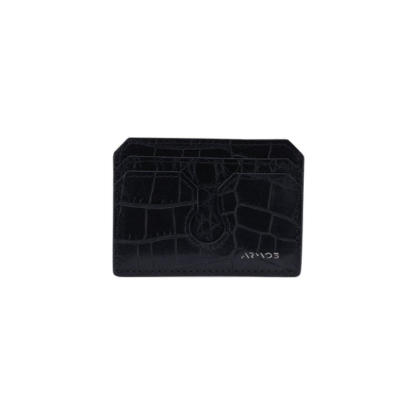 Black crocodile print cardholder