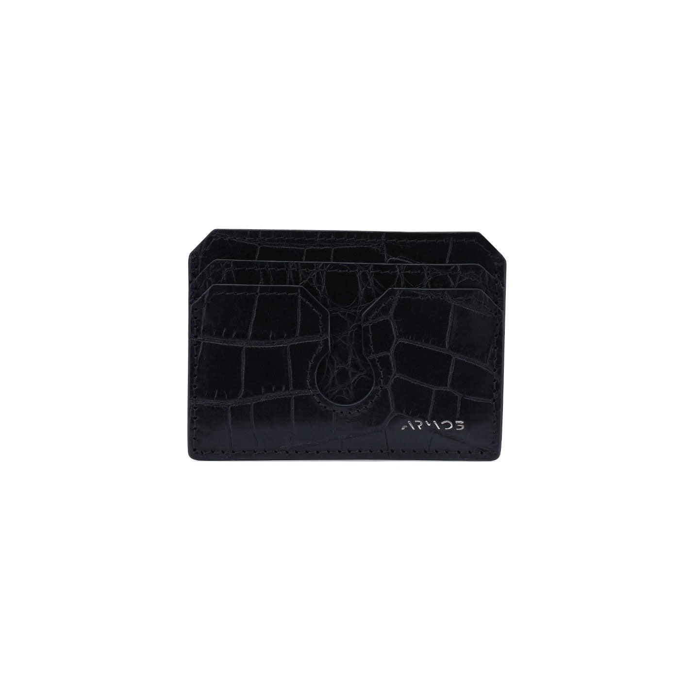 Black crocodile print cardholder
