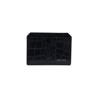 Black crocodile print cardholder- front view