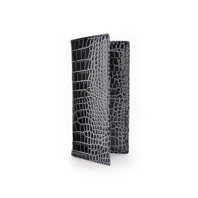 Black croc-printed wallet