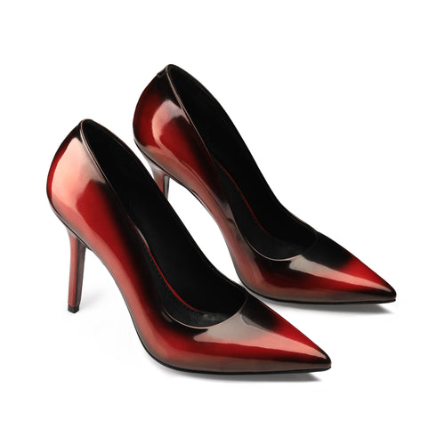 Women's Black & Red Patent Leather Pump