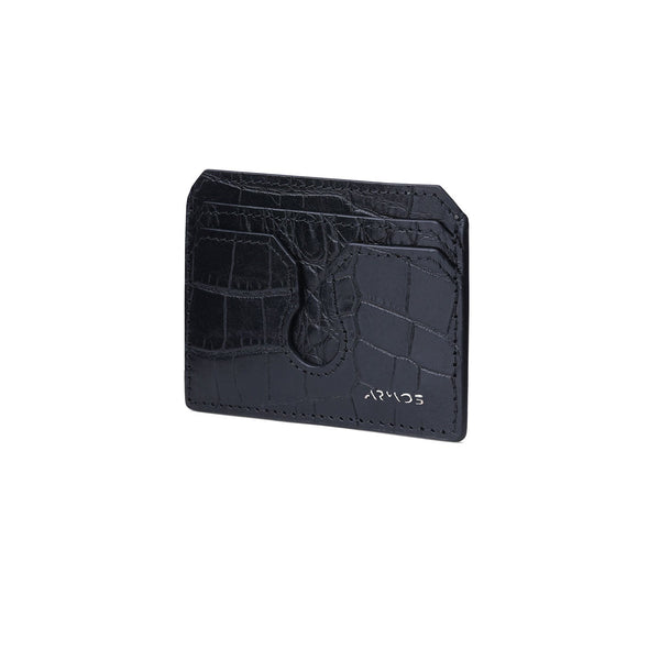 Black crocodile print cardholder