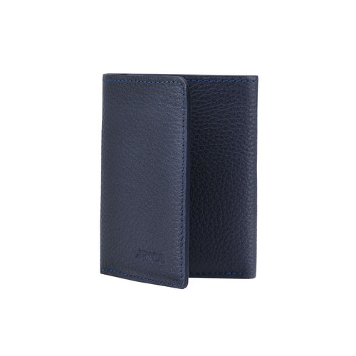 Blue wallet with triple fold