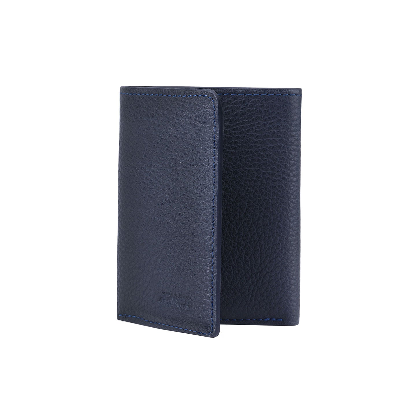 Blue wallet with triple fold