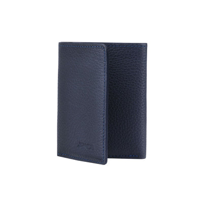 Blue wallet with triple fold