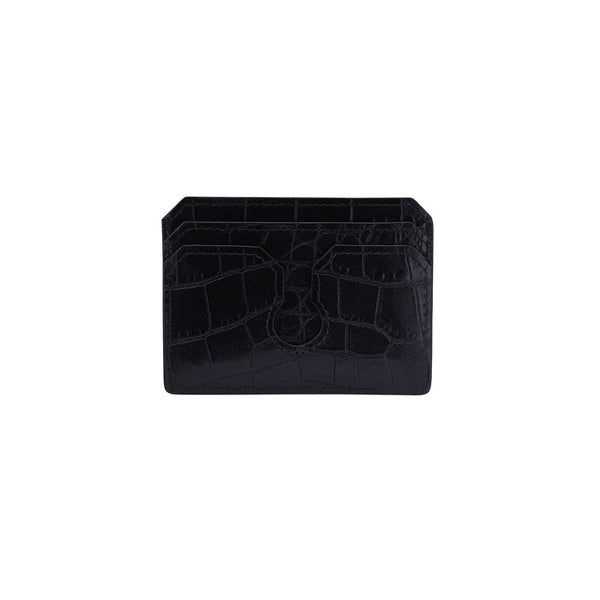 Black crocodile print cardholder