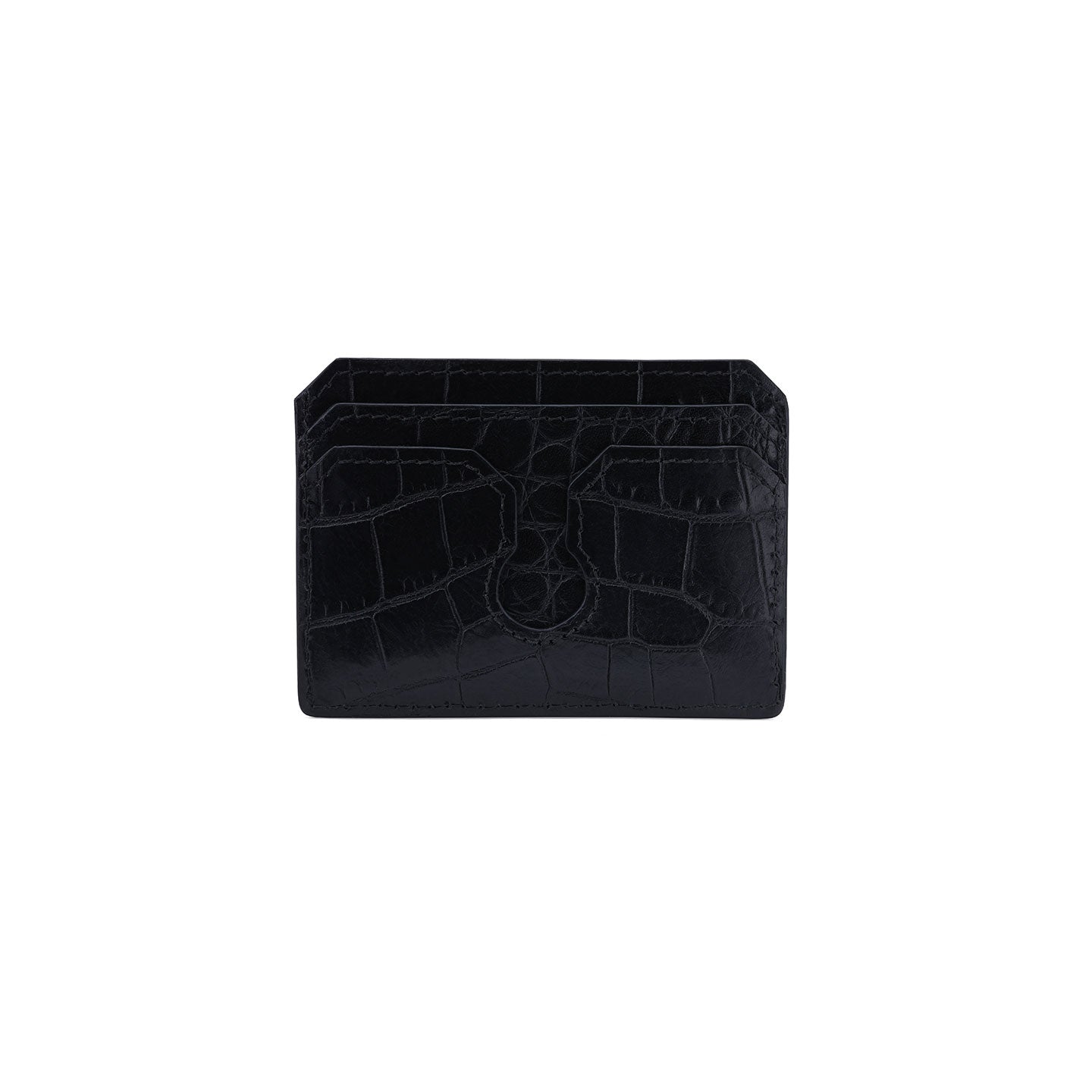 Black crocodile print cardholder