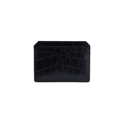 Black crocodile print cardholder
