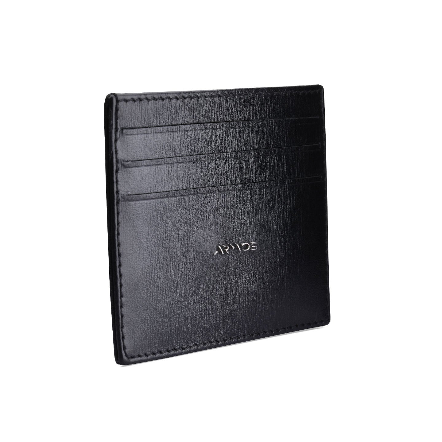 Black leather cardholder