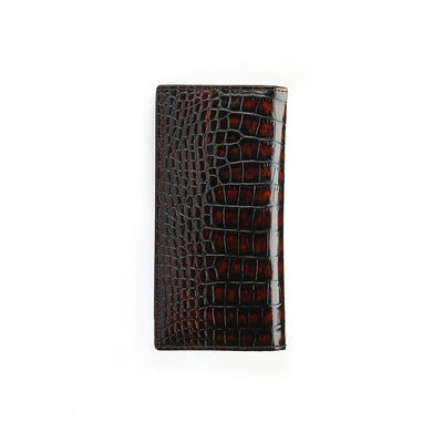 Brown croc-printed wallet