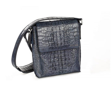 Gray crocodile leather bag