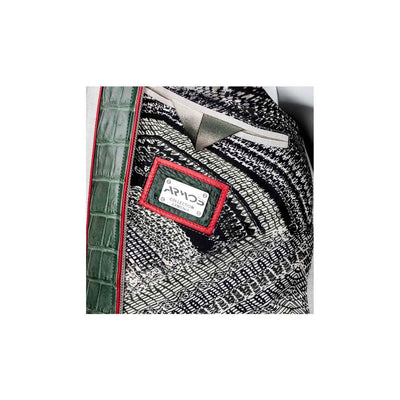 Crocodile leather and burlap harmony