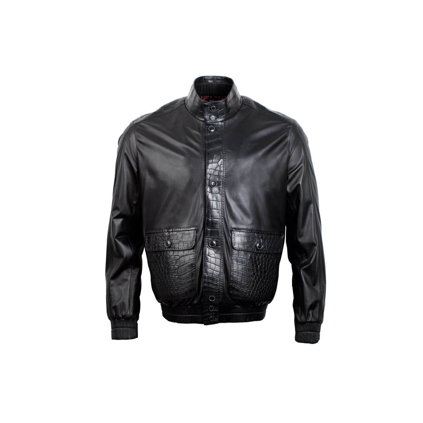 Black crocodile leather jacket | ARMOS