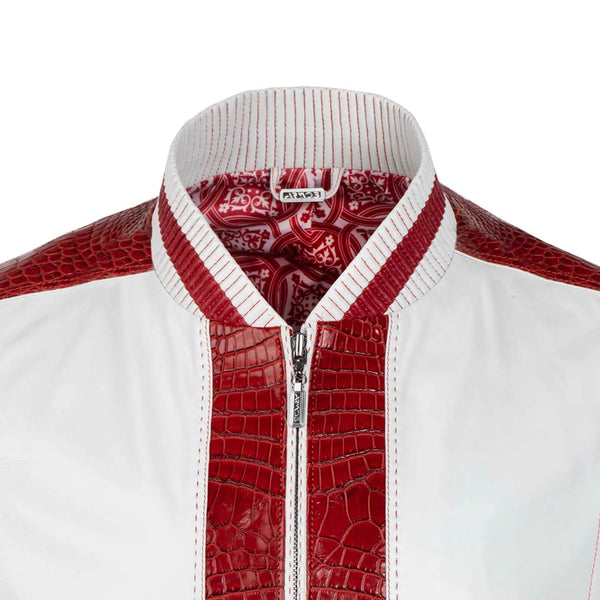 Red and white jacket