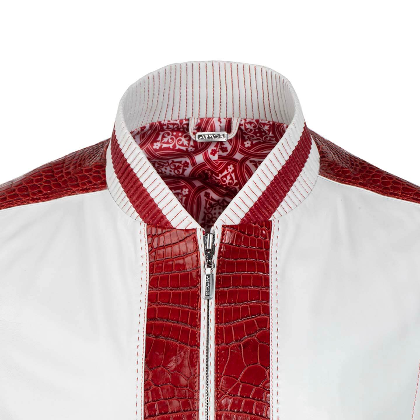 Red and white jacket
