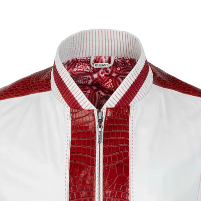 Red and white jacket