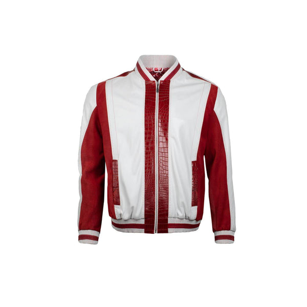 Red and white jacket