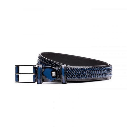 Semi-lacquered leather belt