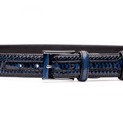Semi-lacquered leather belt
