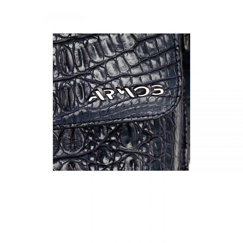 Gray crocodile leather bag